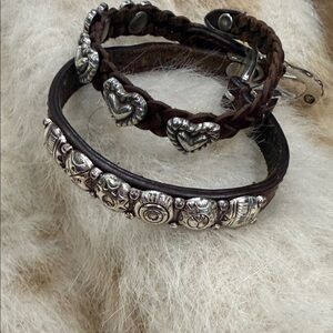 Brighton Brown Leather and Silver Bracelets